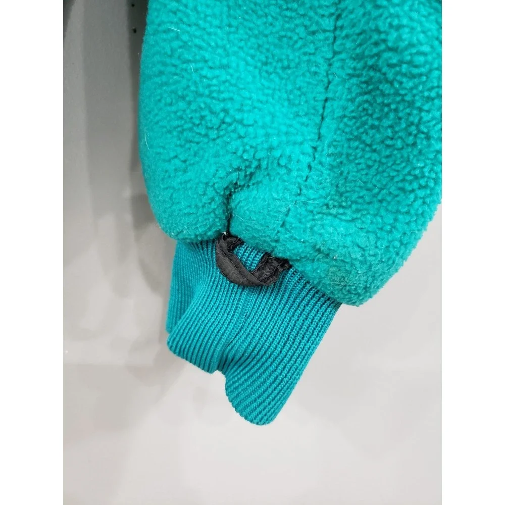 Vintage Columbia Jacket Mens Large Blue Teal Fleece Aztec Collar Retro USA 90s
